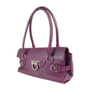 Salvatore Ferragamo Gancini Purple Handbag Leather
